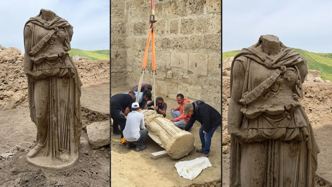 LAODIKEIA’DA 2 METRELİK ATHENA HEYKELİ BULUNDU