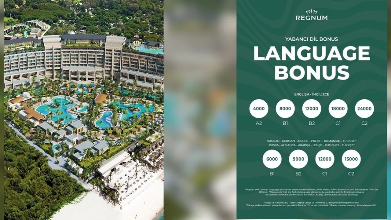 REGNUM HOTELS’TEN ÇALIŞANLARINA YABANCI DİL BONUSLARINDA ARTIŞ