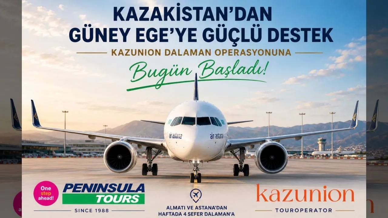 DALAMAN’A KAZAKİSTAN’DAN HAFTADA 4 CHARTER SEFER