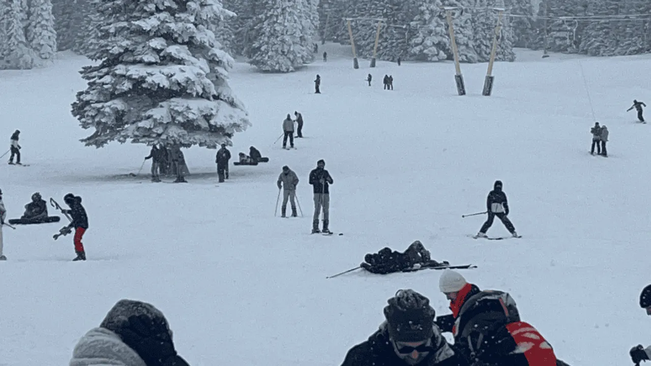 ‘BEYAZ CENNET’ ULUDAĞ’DA ACEMİ KAYAKÇILARIN KAZA ANLARI KAMERADA