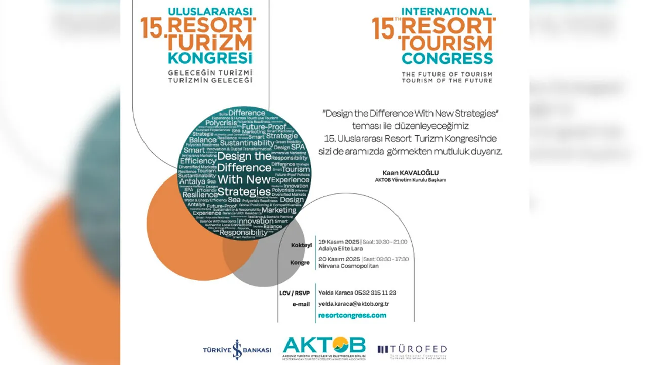 15. ULUSLARARASI RESORT TURİZM KONGRESİ İÇİN KAYITLAR DEVAM EDİYOR